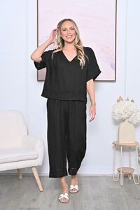AE Luxe Crochet Bottom Linen Pant
