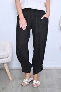 AE Luxe Cuff Button Loose Fit Linen Pants