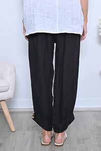 AE Luxe Cuff Button Loose Fit Linen Pants