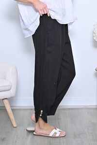 AE Luxe Cuff Button Loose Fit Linen Pants