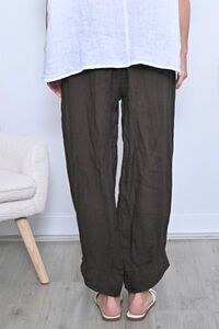 AE Luxe Cuff Button Loose Fit Linen Pants