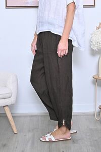 AE Luxe Cuff Button Loose Fit Linen Pants