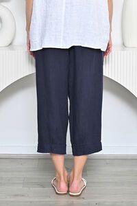 Cali & Co Wide Band Cuff 7-8 Linen Pants