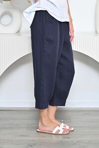 Cali & Co Wide Band Cuff 7-8 Linen Pants