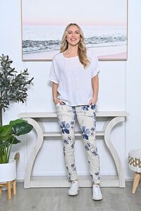 AE Luxe Georgia Floral Crinkle Pant