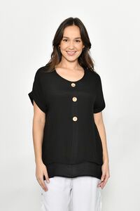 La Mode 3 Button Layered Top