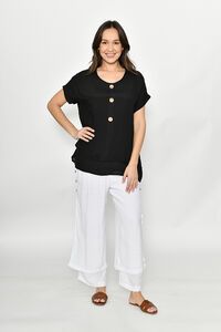 La Mode 3 Button Layered Top