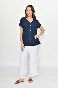 La Mode 3 Button Layered Top