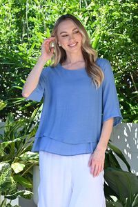 La Mode 3-4 Sleeve Layered Top