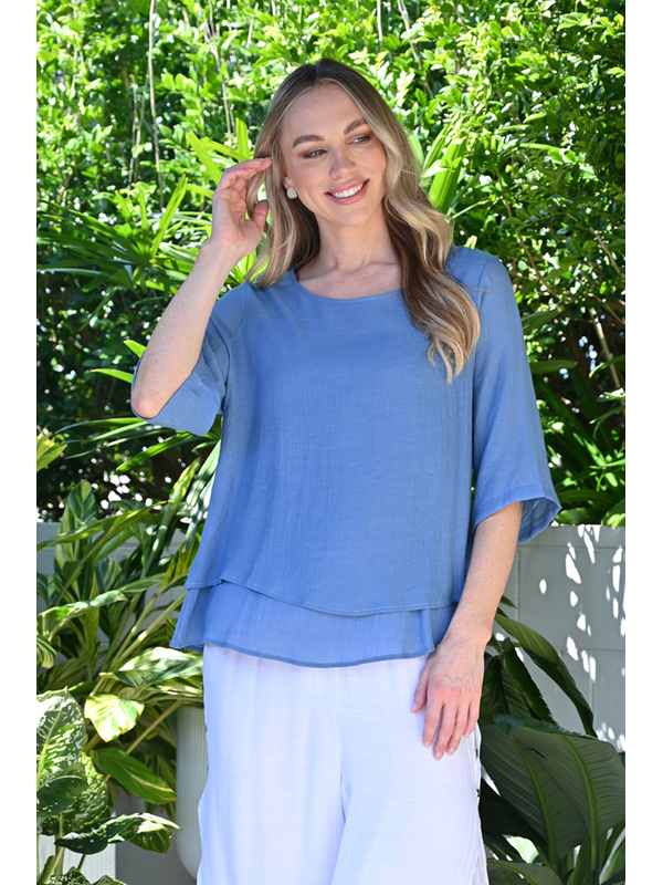 La Mode 3-4 Sleeve Layered Top