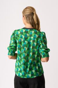 Memo Rib Trim Blouse