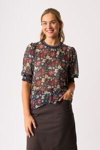 Memo Rib Trim Blouse