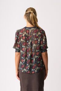 Memo Rib Trim Blouse