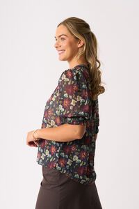Memo Rib Trim Blouse