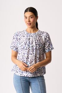 Foil Pleat Neck Top