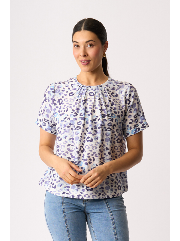 Foil Pleat Neck Top