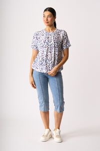 Foil Pleat Neck Top