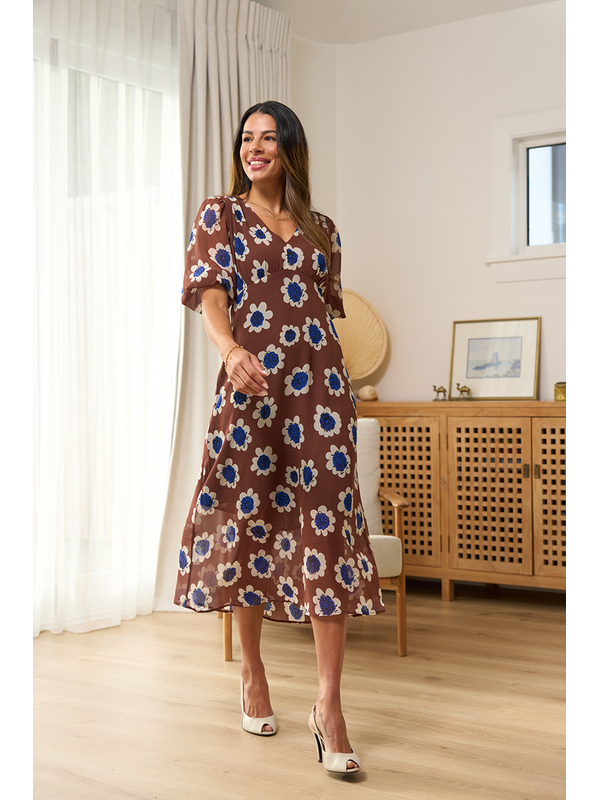 Memo V Neck Feature Dress