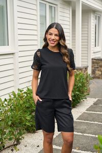 Memo Contrast Sleeve Top