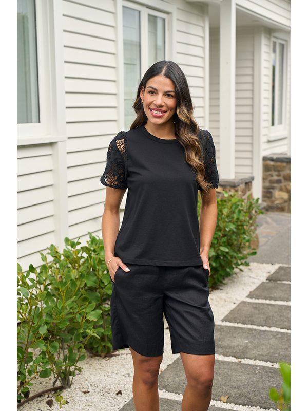 Memo Contrast Sleeve Top