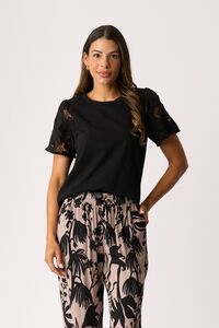 Memo Contrast Sleeve Top