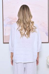 AE Luxe Crochet Hem Linen Top