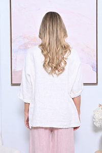 AE Luxe Linen Top with Necklace