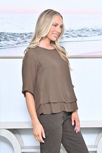 La Mode 3-4 Sleeve Layered Top