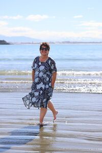 La Mode Front Seam Gold Dot Floral Dress