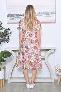 La Mode Front Seam Gold Dot Floral Dress