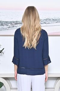 La Mode Flare Sleeve Front Pintuck Top