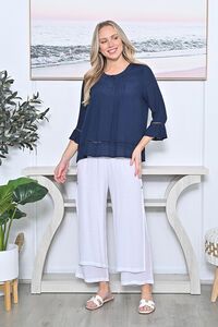 La Mode Flare Sleeve Front Pintuck Top