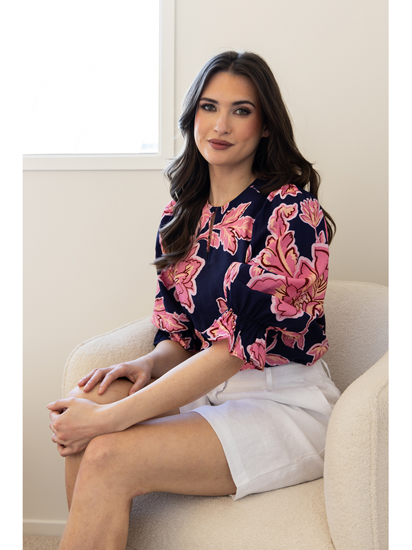 Leila + Luca Pink Petal Fleur Top