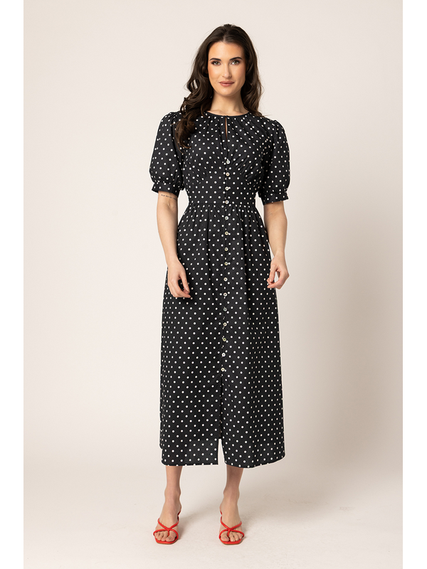 Leila + Luca Black White Spot Muse Dress