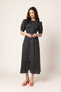 Leila + Luca Black White Spot Muse Dress