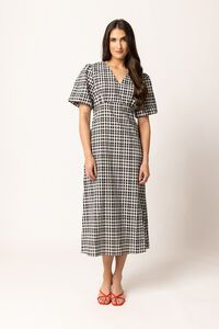 Seeking Lola Mono Check Ambitious Midi Dress
