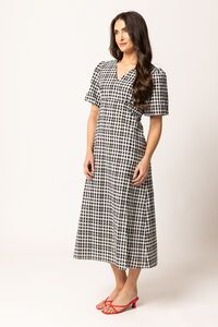 Seeking Lola Mono Check Ambitious Midi Dress
