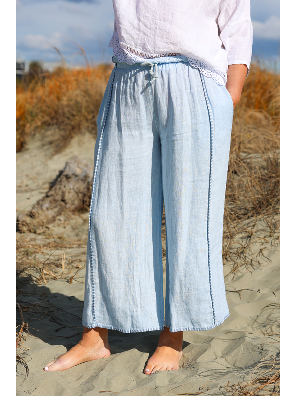 AE Luxe Contrast Stitching Linen Pant