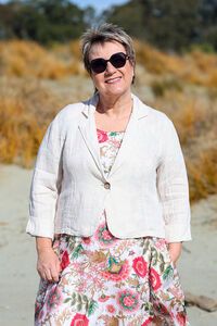 AE Luxe One Button Linen Jacket