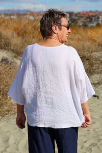 AE Luxe Crochet Hem Linen Top