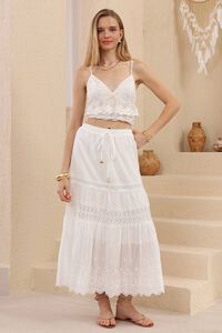 Iris Maxi Sienna Lace Skirt