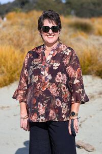 La Mode Front Button Flare Sleeve Shirt