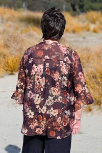 La Mode Front Button Flare Sleeve Shirt