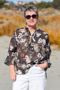 La Mode Front Button Flare Sleeve Shirt