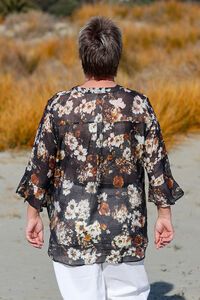 La Mode Front Button Flare Sleeve Shirt