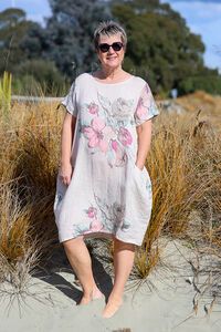 AE Luxe Floral Linen Baggy Dress