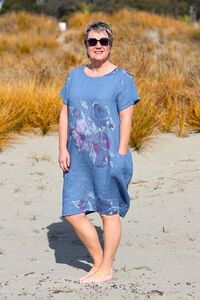 AE Luxe Floral Linen Baggy Dress