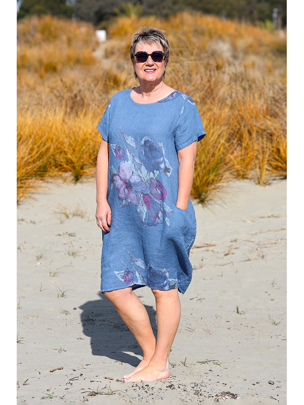 AE Luxe Floral Linen Baggy Dress