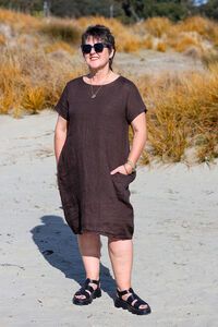 AE Luxe Plain Linen Baggy Dress