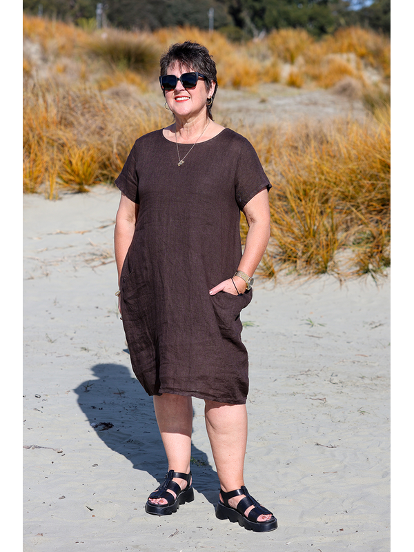 AE Luxe Plain Linen Baggy Dress